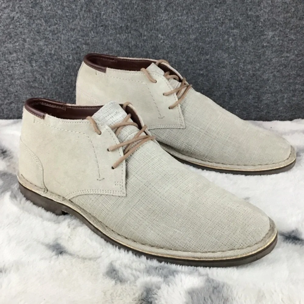 Kenneth Cole Men's Beige‎ Leather Lace-up Shoes Size 11.5